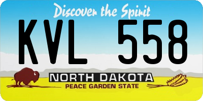 ND license plate KVL558