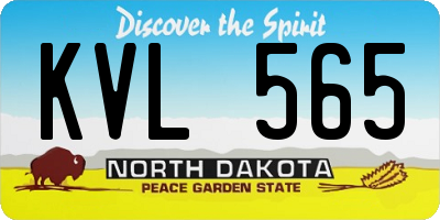 ND license plate KVL565