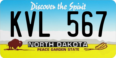ND license plate KVL567
