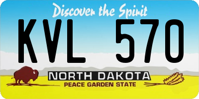 ND license plate KVL570