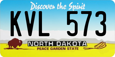 ND license plate KVL573