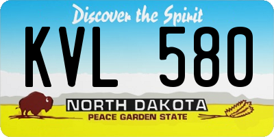 ND license plate KVL580