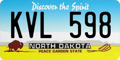 ND license plate KVL598