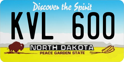 ND license plate KVL600