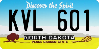 ND license plate KVL601