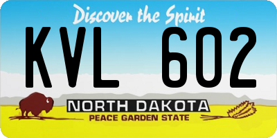 ND license plate KVL602