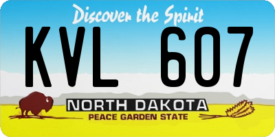 ND license plate KVL607