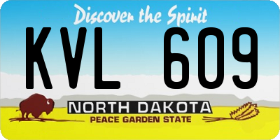 ND license plate KVL609