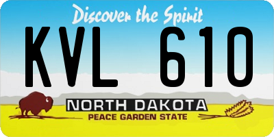 ND license plate KVL610