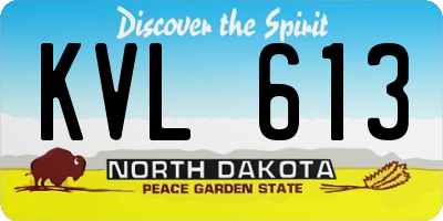 ND license plate KVL613