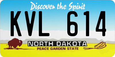 ND license plate KVL614