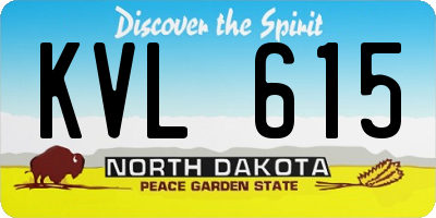 ND license plate KVL615