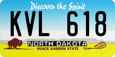 ND license plate KVL618