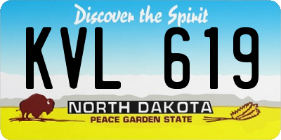 ND license plate KVL619