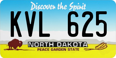 ND license plate KVL625