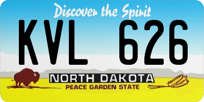 ND license plate KVL626