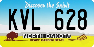ND license plate KVL628