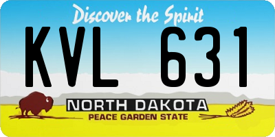 ND license plate KVL631