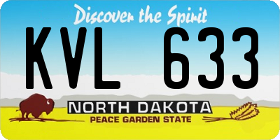 ND license plate KVL633