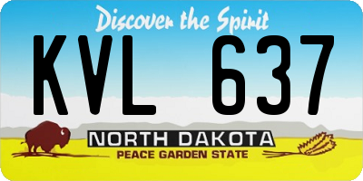 ND license plate KVL637