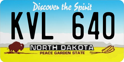 ND license plate KVL640
