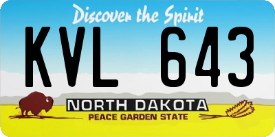 ND license plate KVL643