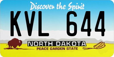 ND license plate KVL644