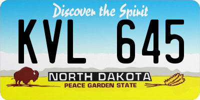 ND license plate KVL645