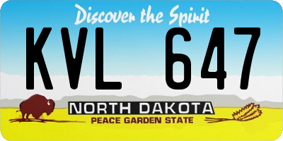 ND license plate KVL647