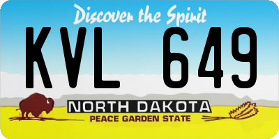 ND license plate KVL649