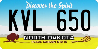 ND license plate KVL650