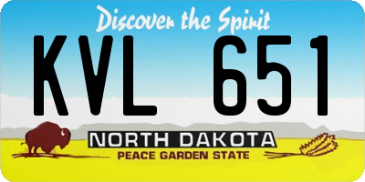 ND license plate KVL651