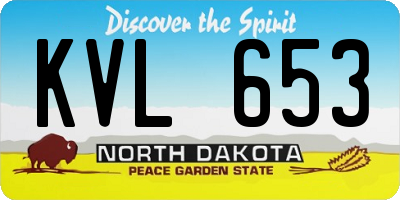 ND license plate KVL653