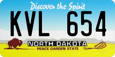 ND license plate KVL654