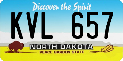 ND license plate KVL657