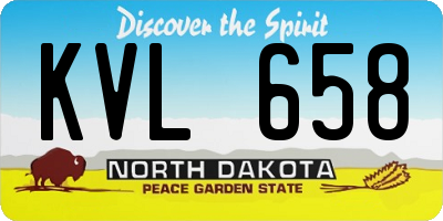 ND license plate KVL658