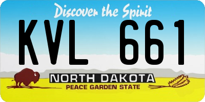 ND license plate KVL661