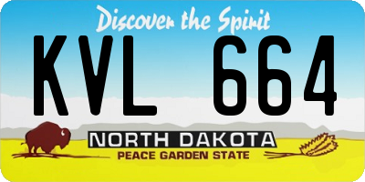 ND license plate KVL664