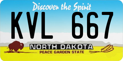 ND license plate KVL667