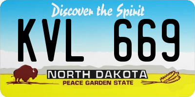 ND license plate KVL669