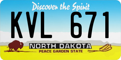 ND license plate KVL671