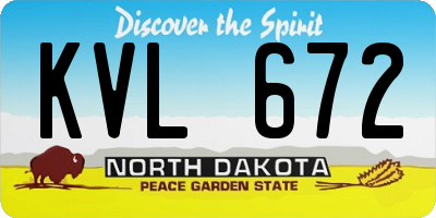 ND license plate KVL672