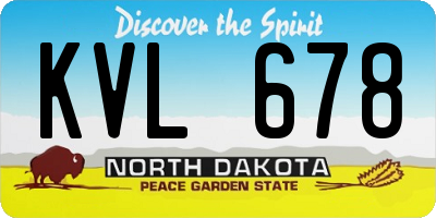 ND license plate KVL678