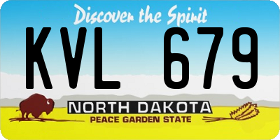 ND license plate KVL679