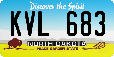 ND license plate KVL683