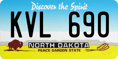 ND license plate KVL690