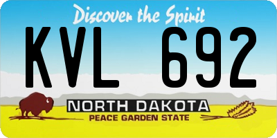 ND license plate KVL692