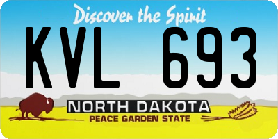 ND license plate KVL693