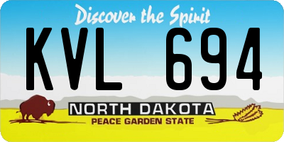 ND license plate KVL694