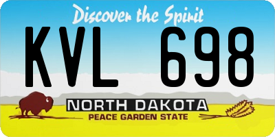 ND license plate KVL698